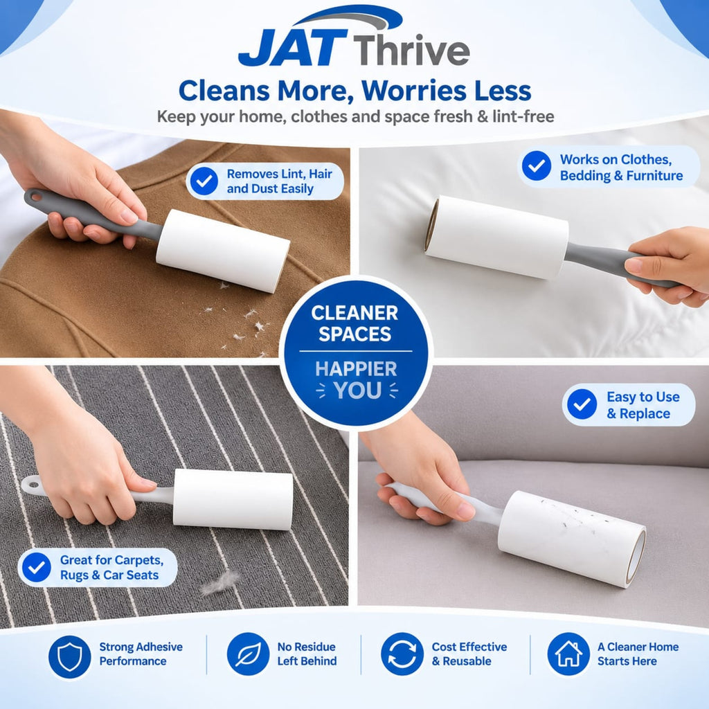 Lint Roller for Pet Hair – 360 Sheets, 6 Refills + 2 Upgraded Handles, Strong Adhesive, Easy-Tear Travel Kit for Dog & Cat Owners, Clothes, Sofa, Carpet, Furniture & Car