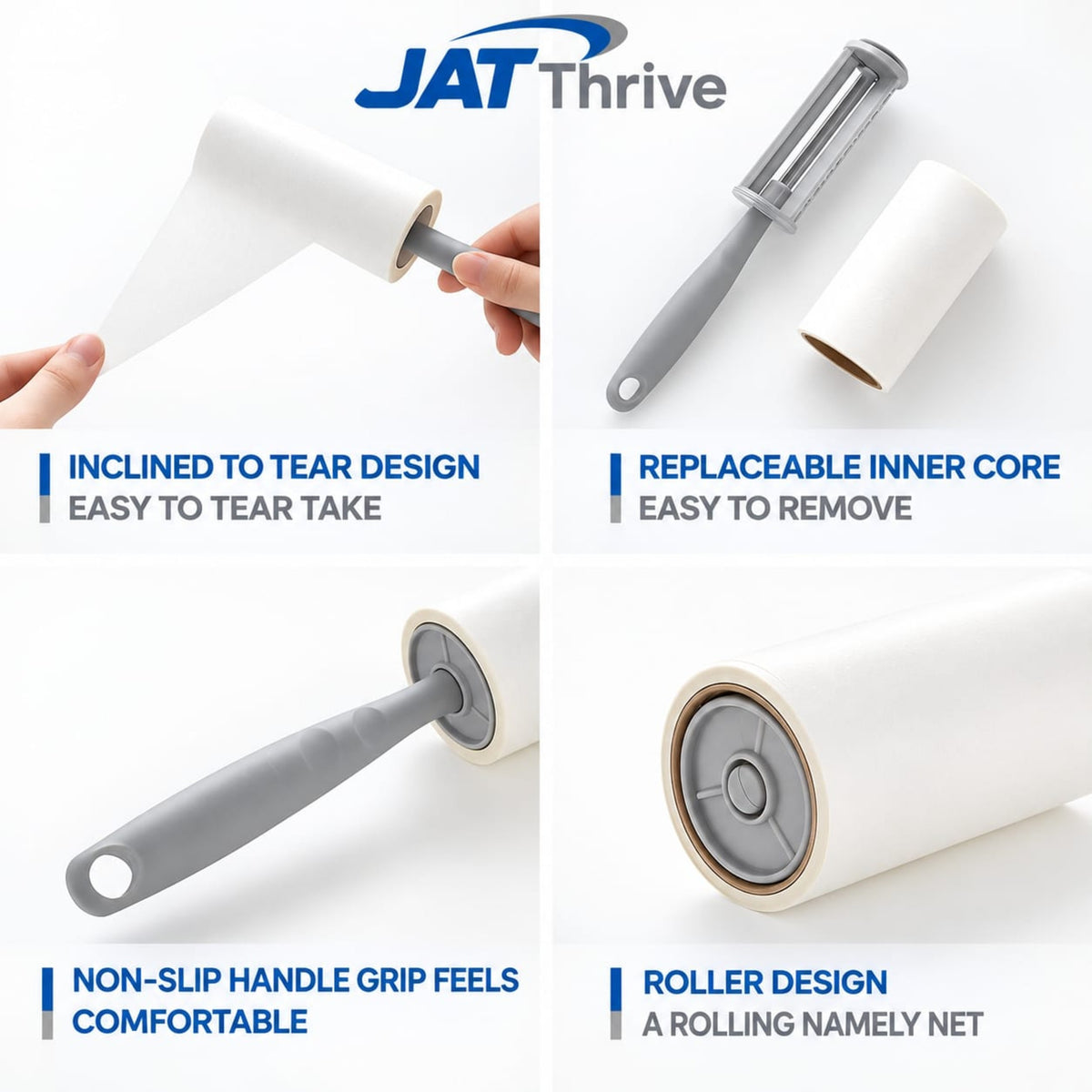 Lint Roller for Pet Hair – 360 Sheets, 6 Refills + 2 Upgraded Handles, Strong Adhesive, Easy-Tear Travel Kit for Dog & Cat Owners, Clothes, Sofa, Carpet, Furniture & Car